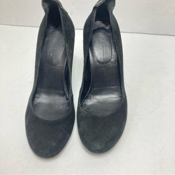 Zadig & Voltaire Leather Wedges Heels Skull Embellished 7 Black Rock Star - Picture 12 of 14